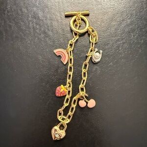 Coach Gold Charm Bracelet with Toggle Closure
